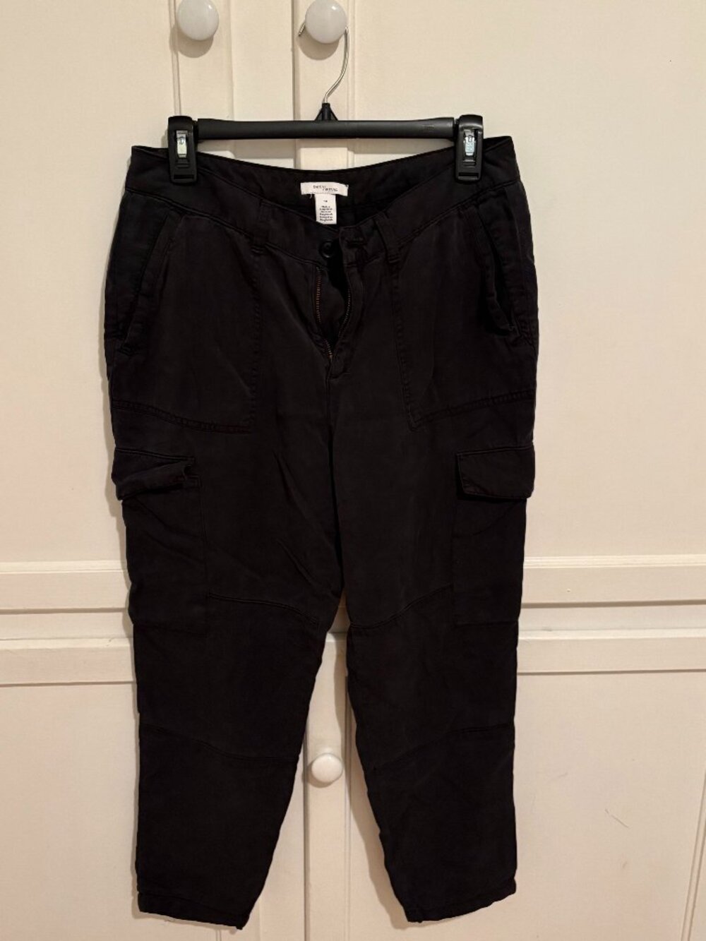 Size 10 Daily Ritual Washed Black Ultra Soft Cargo Pants